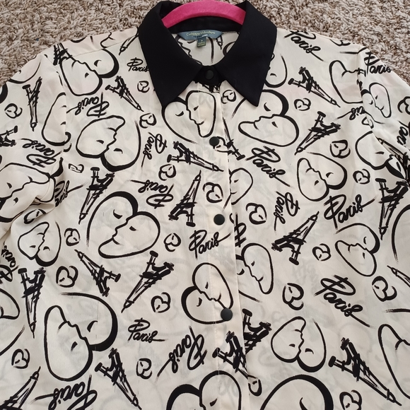 🖤Catherine Malandrino for Design Nation Cream & Black PARIS Size Small - Picture 4 of 7